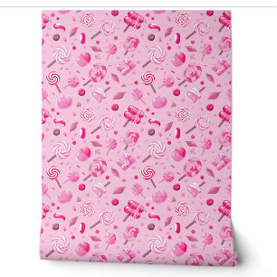 Papier Peint Motif sans couture avec bonbons, lollipopes, bleu