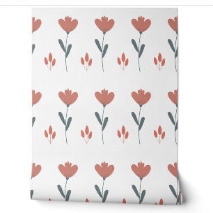 Papier Peint motif sans couture avec fleurs et feuilles