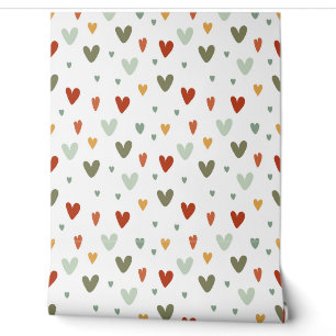 Papier Peint Motif sans couture de cœurs pastel colorés