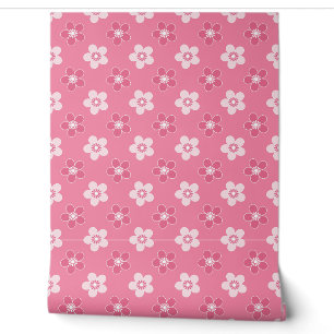 Papier Peint motif simple floral solide rose rétro petit flux