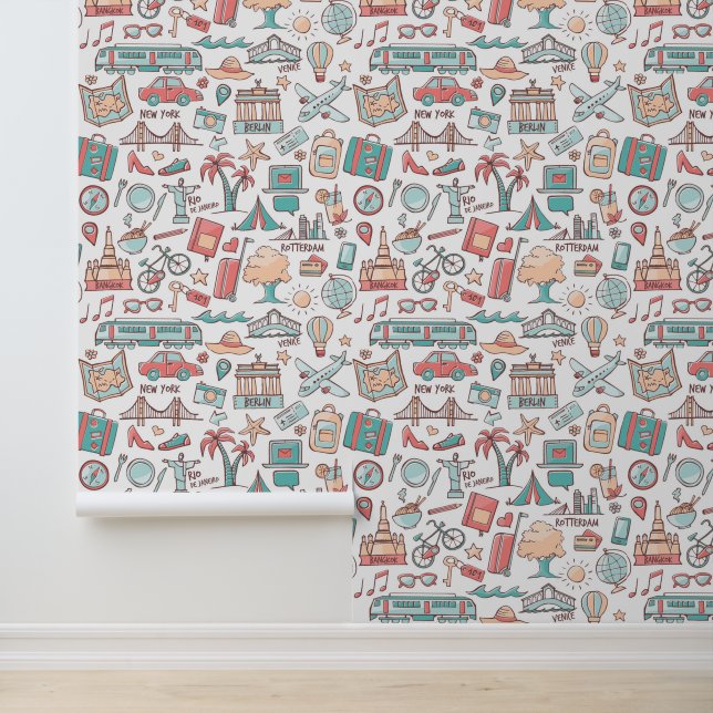 Papier Peint Motif touristique Pastel (Application)