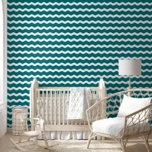 Papier Peint Motif turquoise à rayures Rac Wavy
