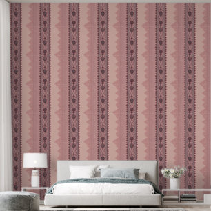Papier Peint Motifs rose et beige, art IA 