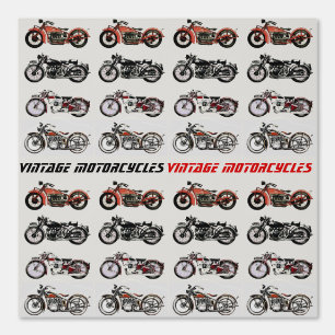 Papier Peint MOTOCYCLES vintages rouge blanc gris noir