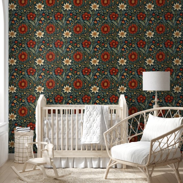 Papier Peint Muted Honeysuckie Motif William Morris Style (Enfants)