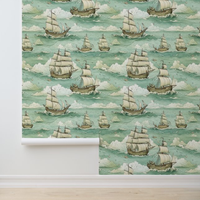 Papier Peint Navires Nautiques vintages (Application)
