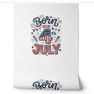 Papier Peint Né le 4 juillet Patriote Enfant Conception de T-sh