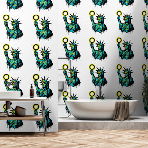 Papier Peint Neon Liberty — Statue de la Liberté de style graff