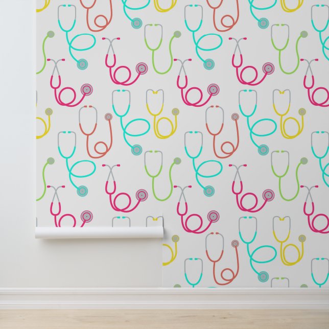 Papier Peint Neon Stethoscope Motif (Application)