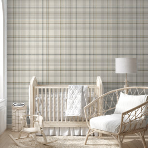 Papier Peint Neutre Beige Plaid Moderne Agritourisme Tartan Acc