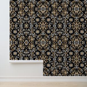 Papier Peint Noir de fleur opulent