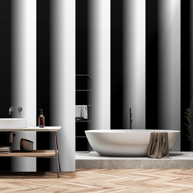 Papier Peint Noir et gris à blanc dégradé (Salle de bain)