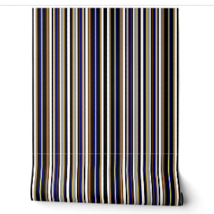 Papier Peint Noir, gris, bleu et blanc multi-bandes
