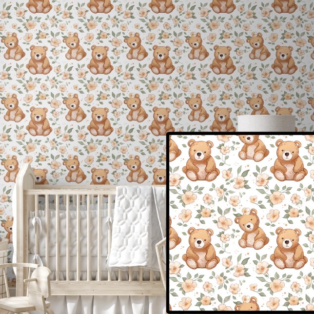 Papier Peint Nounours Brown en crèche (Créateur téléchargé)