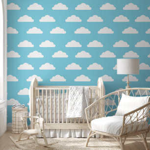 Papier Peint Nuages mignons - Blue Kid's ou Nursery