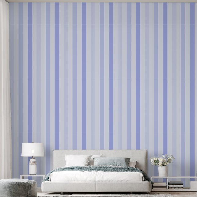 Papier Peint Nuances de bleu violet, Raywinkle Stripes Accent (Chambre à coucher)
