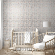 Nurserie à motif à carreaux pastel aquarelle migno