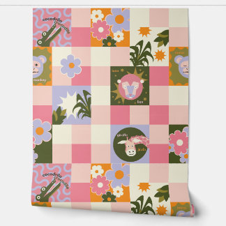Papier Peint Nurserie Jungle Groovy Carrelée