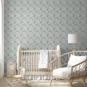 Papier Peint Nursery Jungle Tropical Dinosaure Aquarelle Mignon