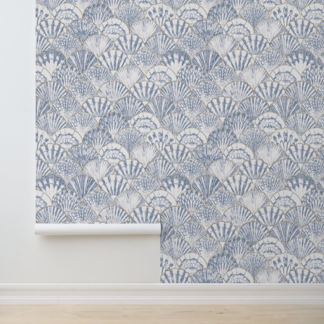 Papier Peint Ocean Shelfs Mermaid or (Application)