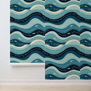 Papier Peint Ocean Waves Motif : Un paysage marin serein