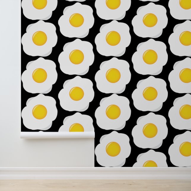 Papier Peint Oeufs frits Petit-Déjeuner Bar Cuisine à motifs (Application)