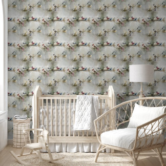 Papier Peint Oiseaux sur une peinture à l'huile de branche