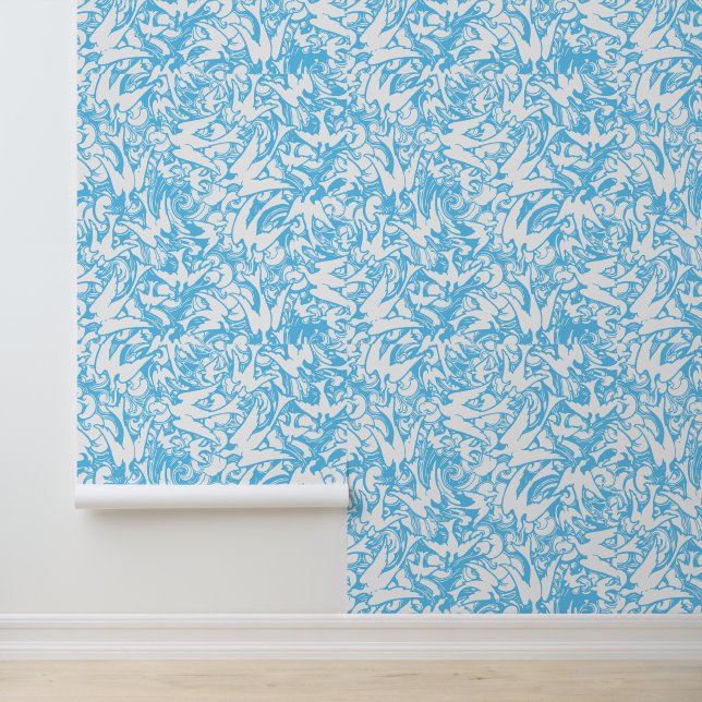 Papier Peint Oiseaux Volants Dans Motif Ciel Nuageux (Application)