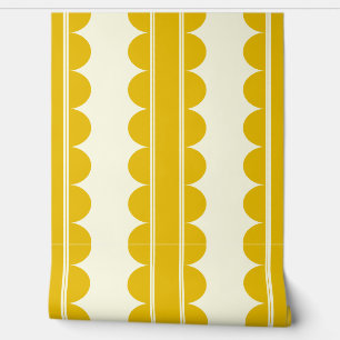 Papier peint ondulé jaune moutarde