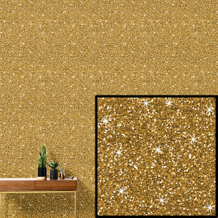Papier Peint Or avec étoiles étincelantes