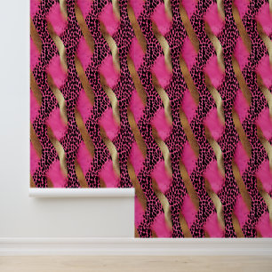 Papier Peint Or Glam rose léopard animal