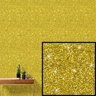 Papier Peint Or jaune avec étoiles scintillantes