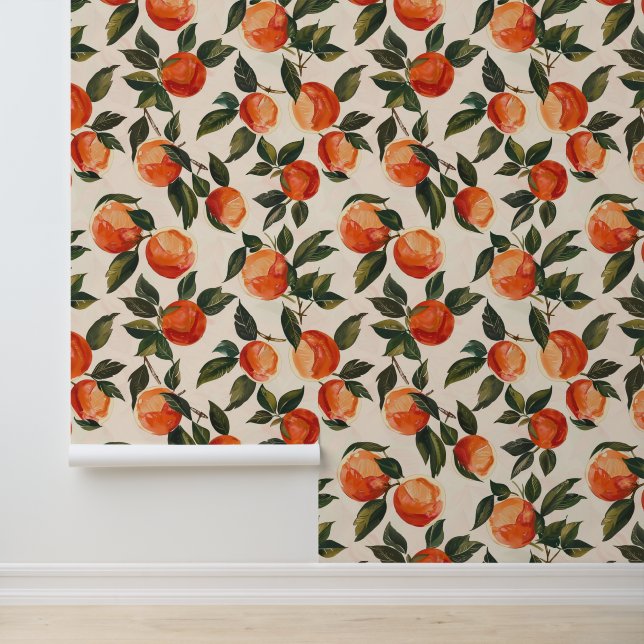 Papier Peint Oranges Arômes Fruits d'agrumes Moderne Peint Bota (Application)