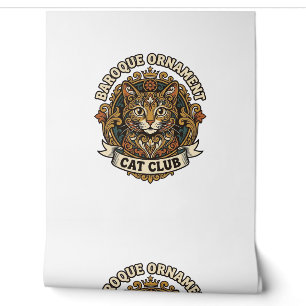 Papier Peint Ornement baroque Chat Cadeau amateur de chat - Orn
