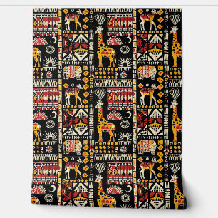 Papier Peint Ornement traditionnel ethnique africain, patte tri