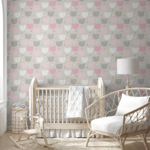 Papier Peint Ours En Teddy Rose Oreilles Couvre-Mur En Dentelle