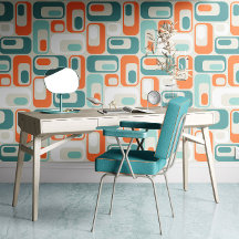 Ovals Mod Rétro Orange Menthe Aqua Bleu