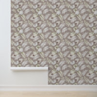 Palme blanche Feuille Motif gris