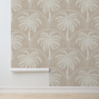 Papier Peint Palmiers blancs sur arches tropicales côtières bei