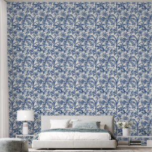 Papier Peint Palmiers tropicaux Bleus Boho