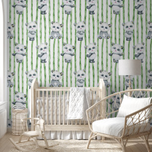 Papier Peint Panda Bears et Nursery Bambou