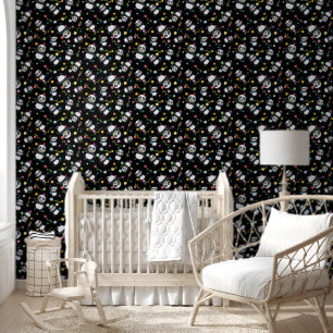 Papier Peint Panda coloré poka point motif noir arrière - plan