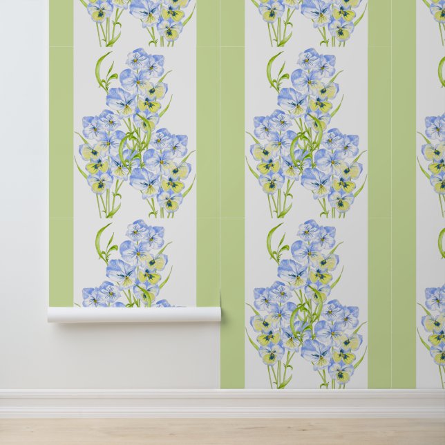 Papier Peint Pansies bleues Icy sur un (Application)