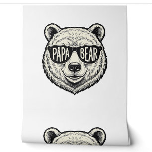 Papier Peint Papa ours Lunettes de soleil Ours Tête Vector Desi