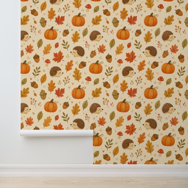 Papier Peint Papel de pared con patrón bosque de otoño (Application)