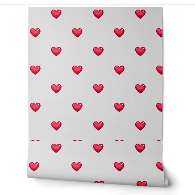 Papier Peint Papier peel et bâton gris coeur | Moderne (Déroulement)