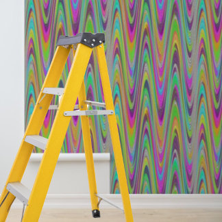 Papier Peint Papier peel et bâton Motif d'onde coloré
