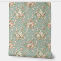 Papier peel et bâton - Roses Vintages, Oiseaux