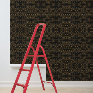 Papier Peint Papier peigné et collé noir marron vagues motif