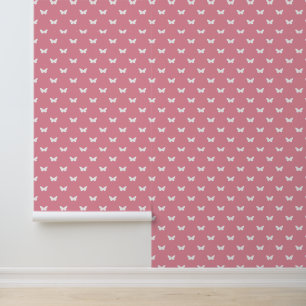 Papier Peint Papillon blanc rose